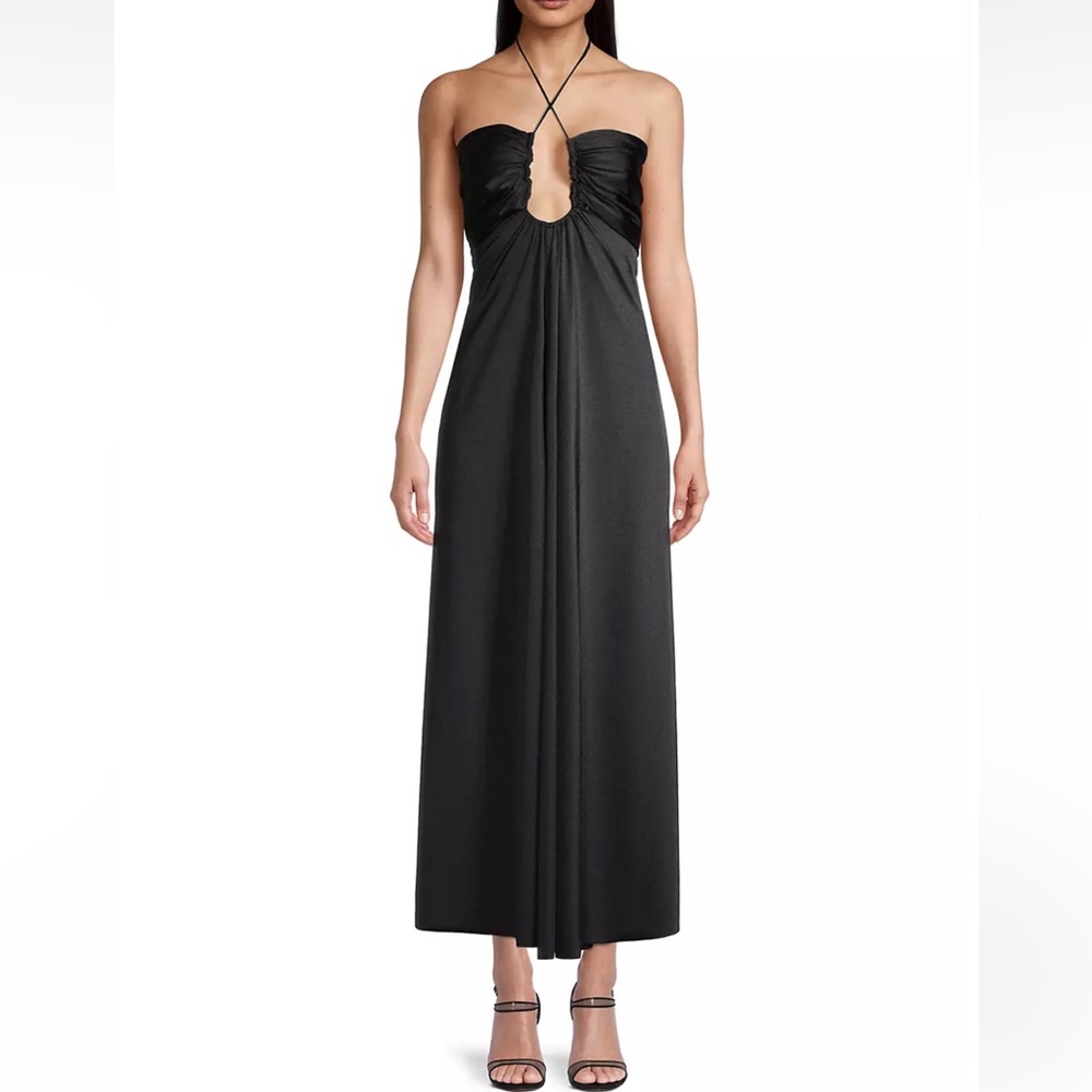 Delfi Alex cut out halter maxi dress